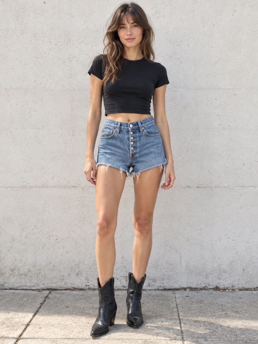 Levi’s 501 Women’s W26 High Rise Cutoff Denim Shorts Button Fly Y2K